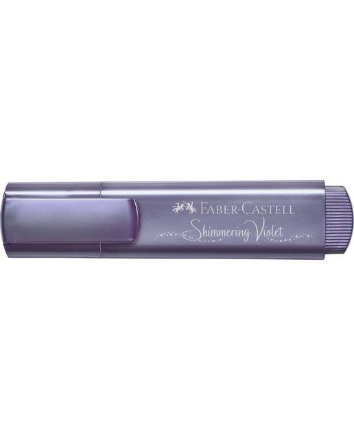 Marcador Texliner 46 Metal Punta Biselada para Papel Blanco y Oscuro para Resaltar Decorar y Escribir Faber-Castell Violeta Metal Violeta-2