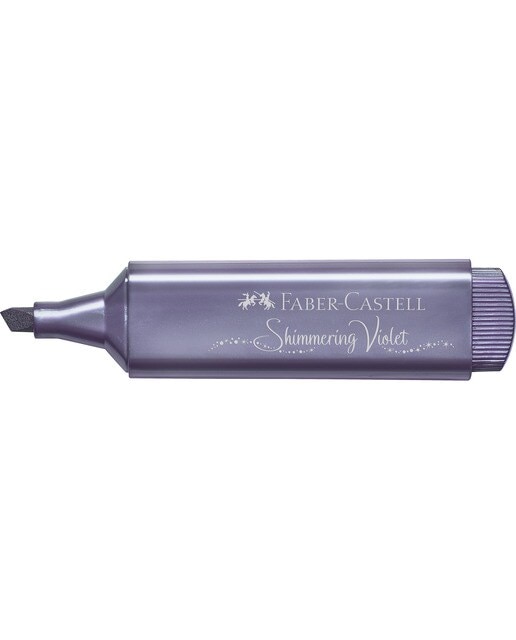 Marcador Texliner 46 Metal Punta Biselada para Papel Blanco y Oscuro para Resaltar Decorar y Escribir Faber-Castell Violeta Metal Violeta-3