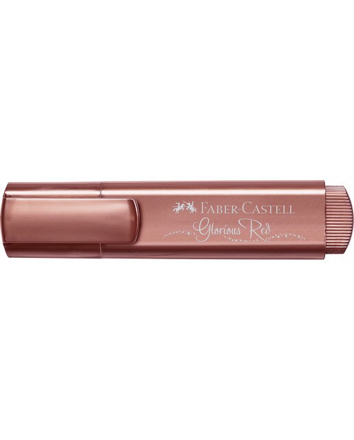 Imagen 2 de Marcador Texliner 46 Metal Punta Biselada para Papel Blanco y Oscuro para Resaltar Decorar y Escribir Faber-Castell Rojo Metal Rojo