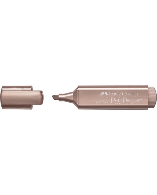 Imagen 3 de Marcador Texliner 46 Metal Punta Biselada para Papel Blanco y Oscuro para Resaltar Decorar y Escribir Faber-Castell Rosa Perla Metal Rosa perla