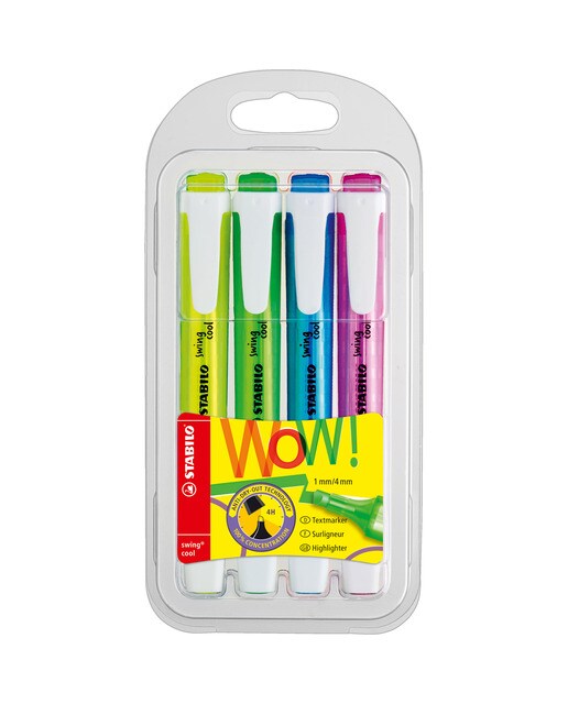 Estojo de 4 Marcadores Fluorescentes Swing Cool - Multicolor Multicolor-1