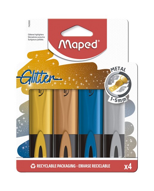 Pack de 4 Marcadores Metalizados com Glitter - Multicolor Multicolor-4