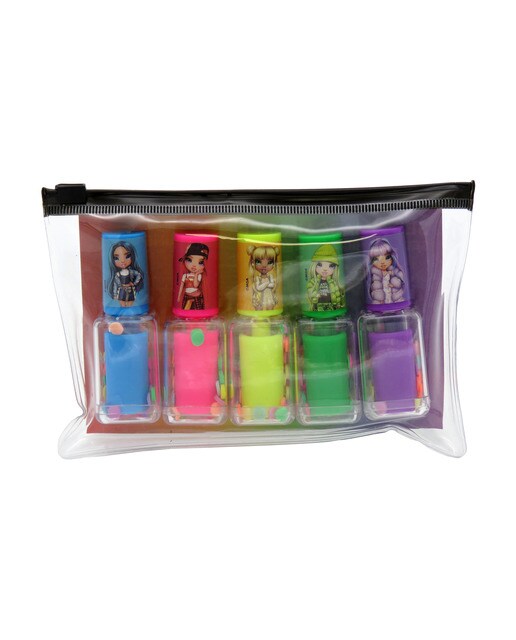 Conjunto de 5 Marcadores com Forma de Pinta-Unhas Rainbow High - Preto Multicolor Preto-1