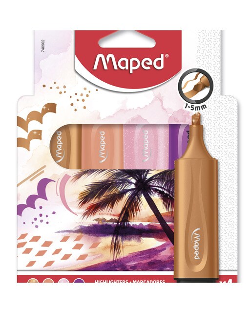 Marcadores tema surtido bolsa de cartón x4 MAPED Multicolor-3