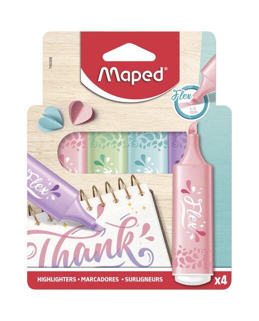 Marcador fluo flexible Maped pastel Multicolor-1