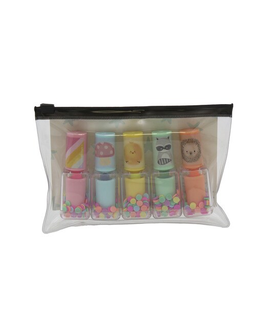 Conjunto de 5 Marcadores com Forma de Pinta Unhas Kawanimals - Azul/Multicolor 1