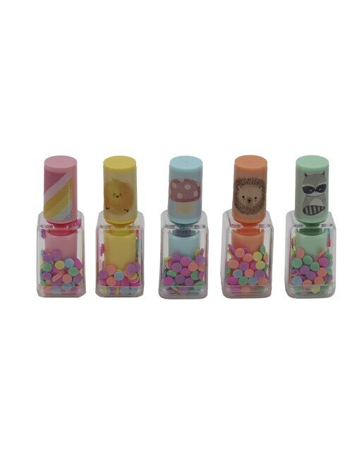Conjunto de 5 Marcadores com Forma de Pinta Unhas Kawanimals - Azul/Multicolor 2