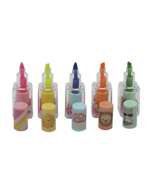 Conjunto de 5 Marcadores com Forma de Pinta Unhas Kawanimals - Azul/Multicolor 3