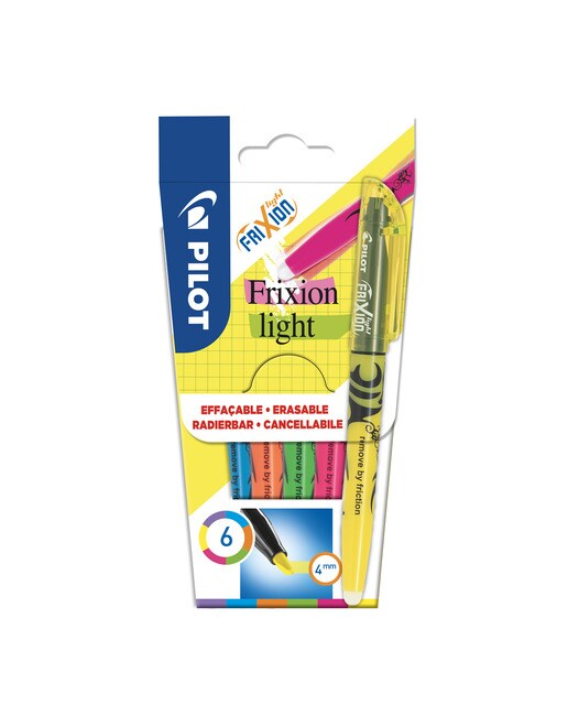 Conjunto de 6 Fluorescentes de Tinta Apagável por Fricção Frixion Light - Multicolor Multicolor-1