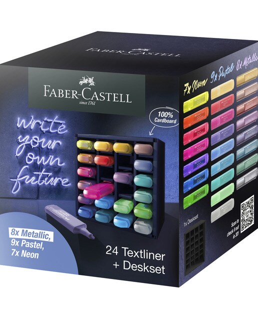 Jogo de Secretária com 24 Textliners 46 de Todas as Cores - Metalizados, Néon e Pastéis Multicolor-1