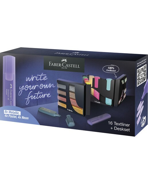 Jogo de Secretária 16 com Textliners 46 de Todas as Cores - Metalizados, Néons e Pastéis Multicolor-1