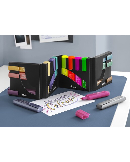 Jogo de Secretária 16 com Textliners 46 de Todas as Cores - Metalizados, Néons e Pastéis Multicolor-3