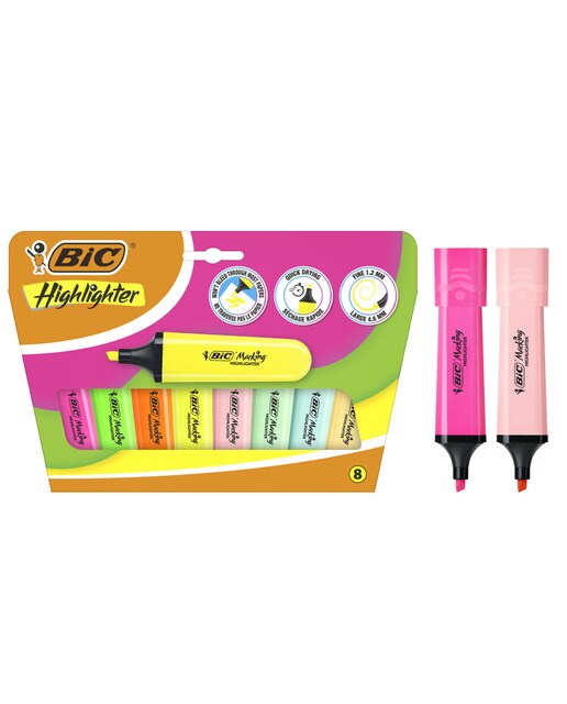 Imagem 0 de Pacote de 8 unidades Marcadores fluorescentes em cores pastel e neon BIC