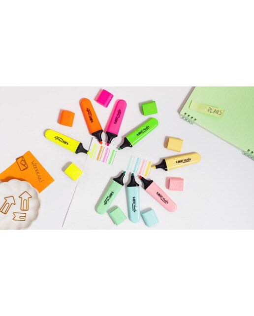 Pacote de 8 unidades Marcadores fluorescentes em cores pastel e neon BIC Multicolor-5