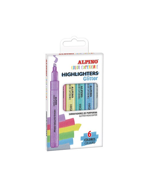 Conjunto de 6 marcadores de cor brilhante experiência Alpino Multicolor-1