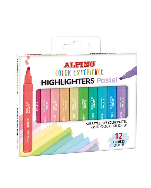 Estojo de 12 marcadores brilhantes experience Alpino Multicolor-1