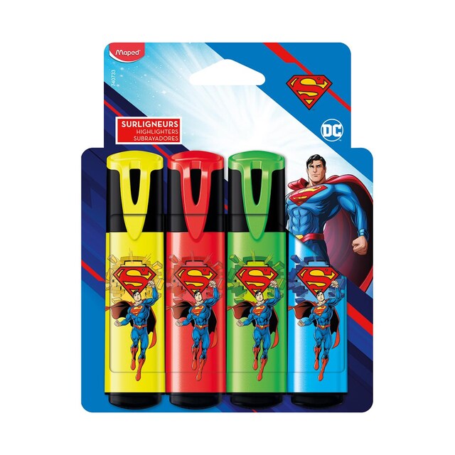 Imagen 0 de Marcadores fluor X4, Superman Maped multicolor