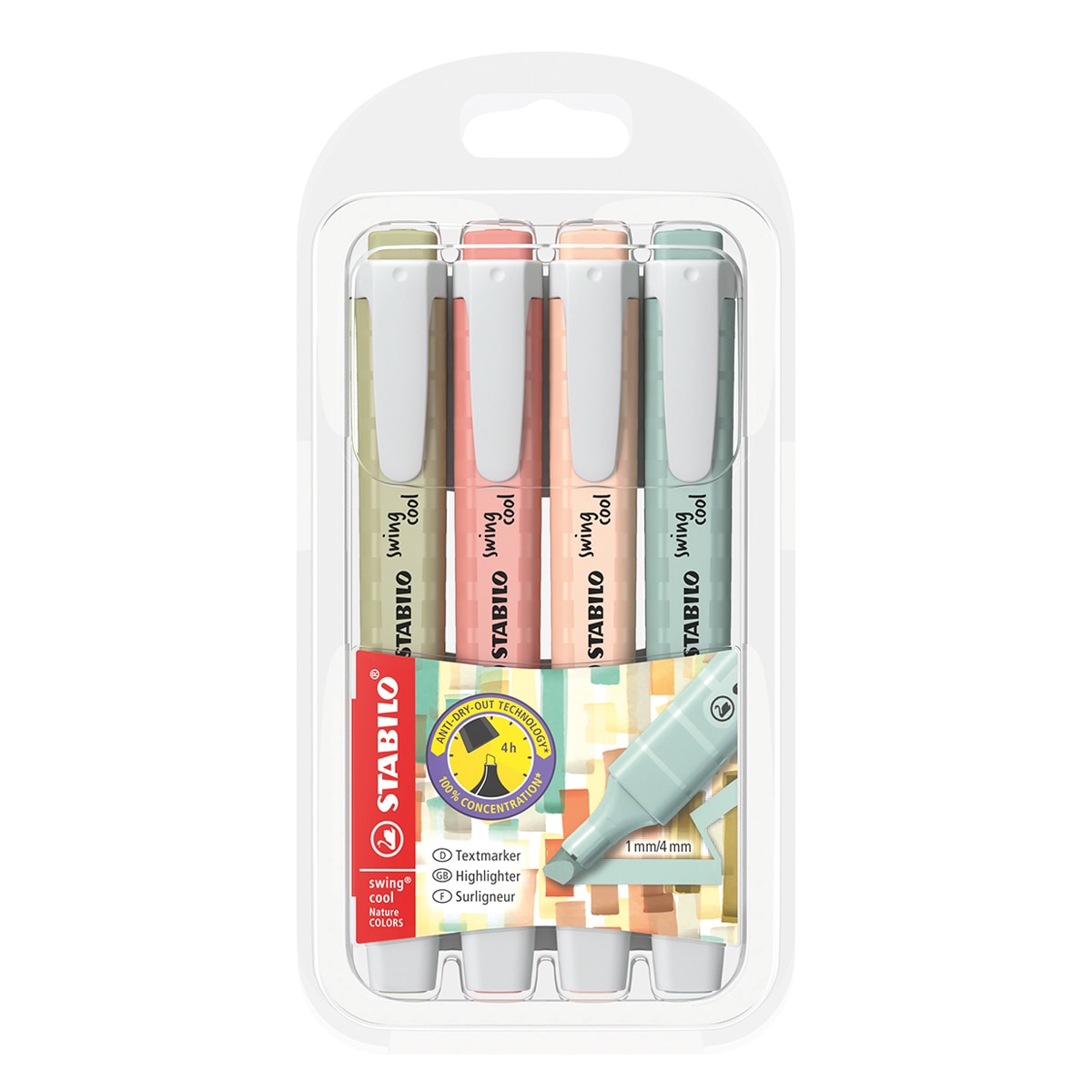Imagen 0 de Pack con 4 marcadores swing cool NatureCOLORS STABILO Multicolor