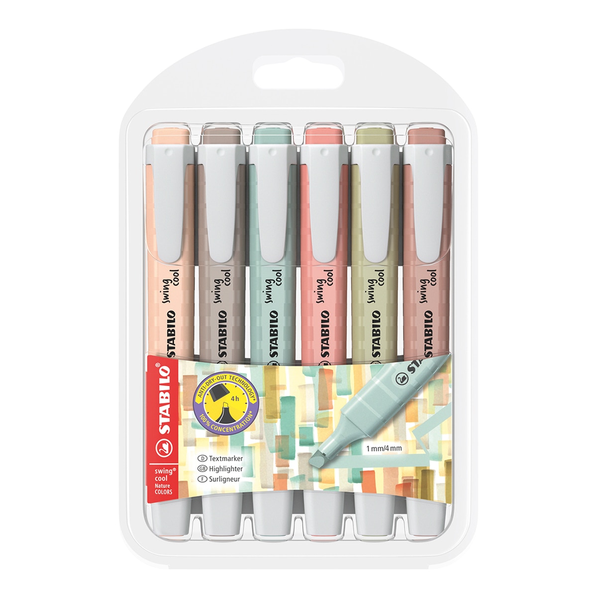 Imagen 0 de Pack con 6 marcadores swing cool NatureCOLORS STABILO Multicolor