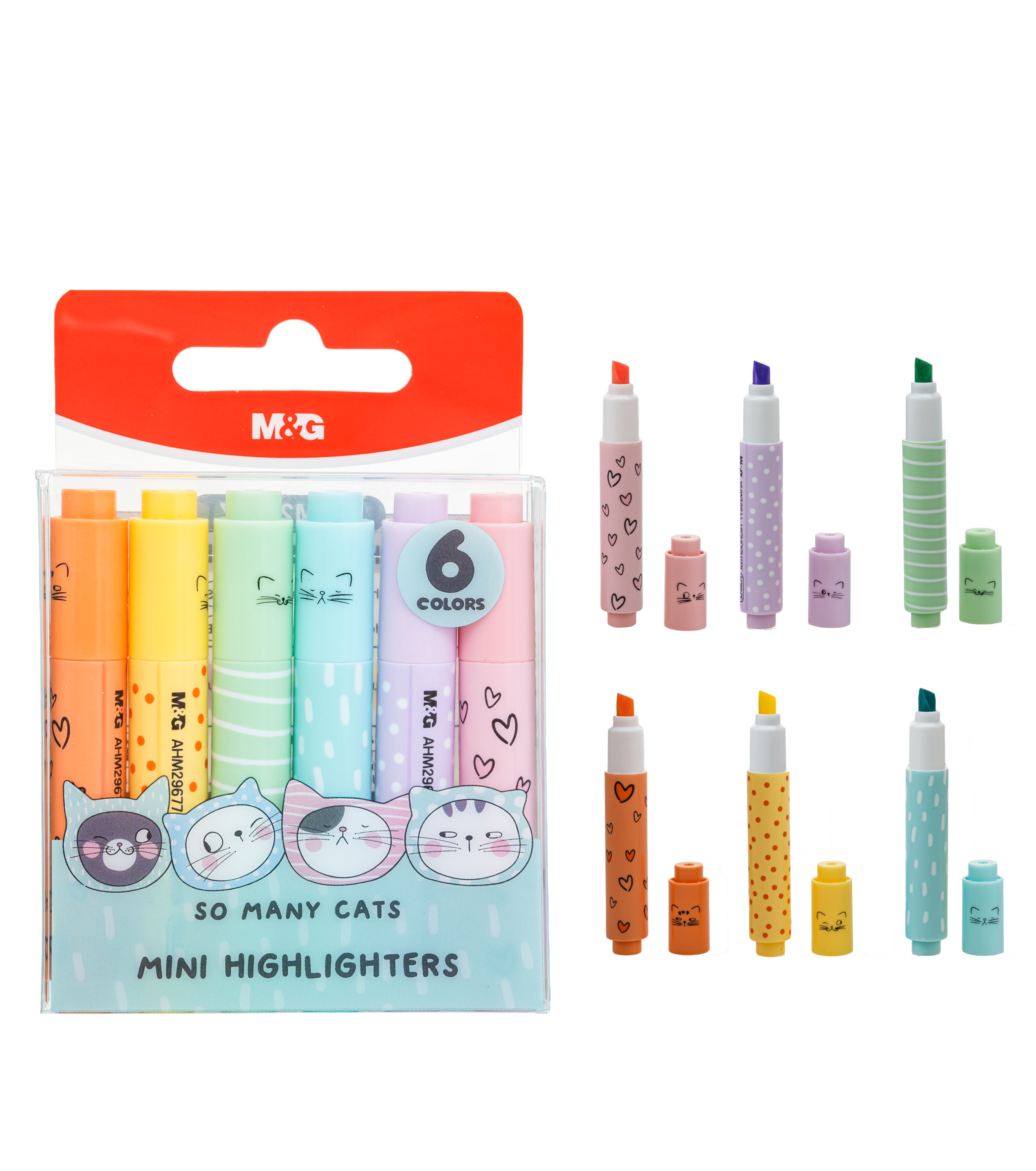 Imagem 0 de Marcador So many cats II Mini 6 Cores Pastel M&G