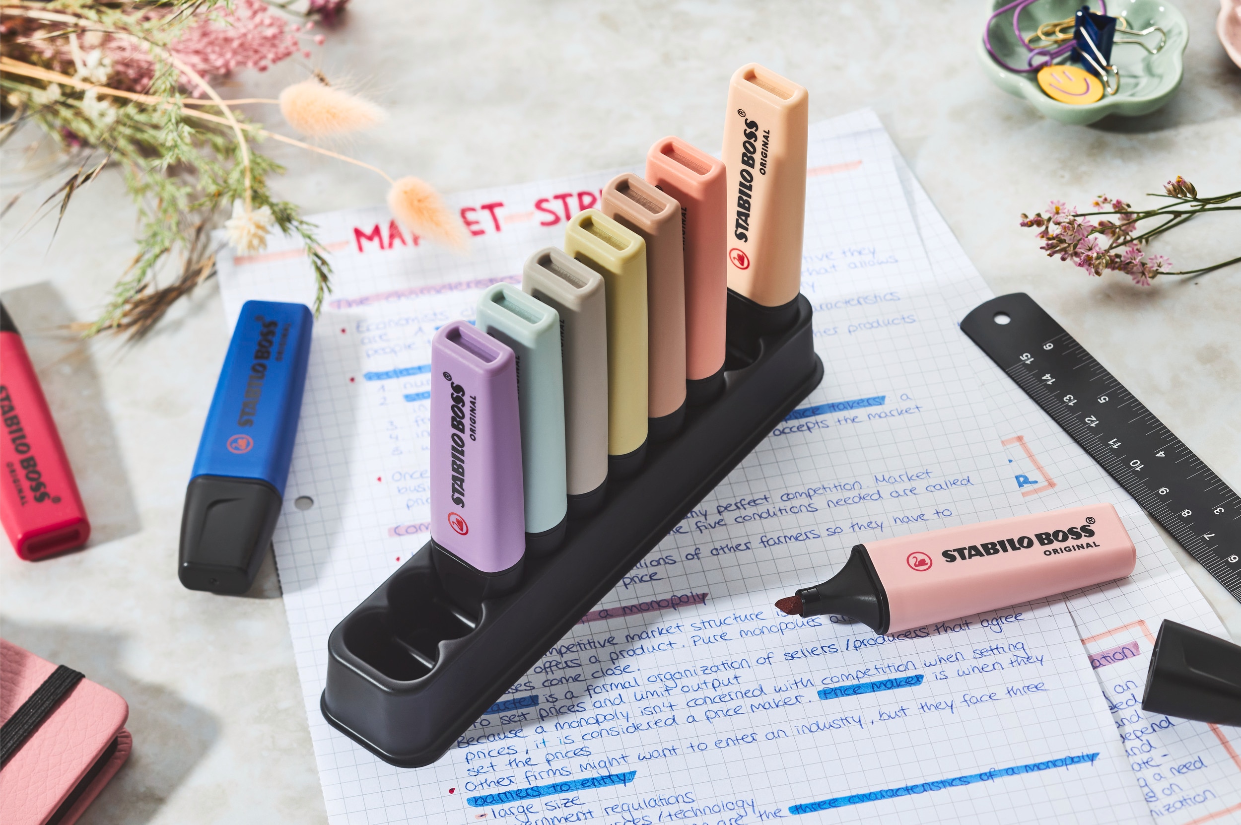 Set de escritorio con 10 marcadores BOSS ORIGINAL Edición Wildflowers STABILO Multicolor Multicolor-4
