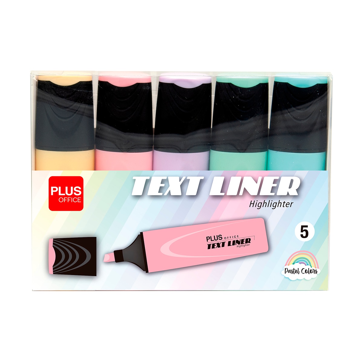 Imagen 0 de Blister 5 unidades marcador fluorescente Plus Office TextLiner 3.2 pastel multicolor