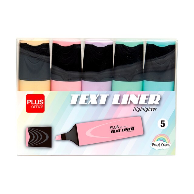 Imagen 0 de Blister 5 unidades marcador fluorescente Plus Office TextLiner 3.2 pastel multicolor