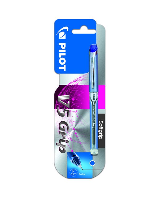 Blister V-5 Grip Caneta roller Tinta líquida azul Pilot 1