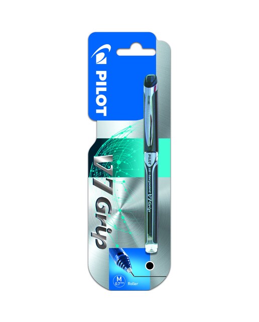 Blister V-7 Grip Caneta roller Tinta líquida preto Pilot 1