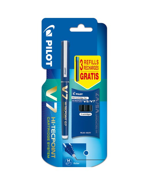 Imagem 0 de Blister V-7 Refillable +3 Recargas grátis Pilot Azul