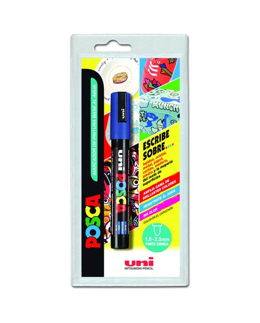 Imagen 0 de Blister Marcador Uni Posca PC 5 m. azul Uni Ball