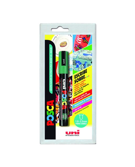 Imagen 0 de Blister Marcador Uni Posca PC 5 m. verde Uni Ball