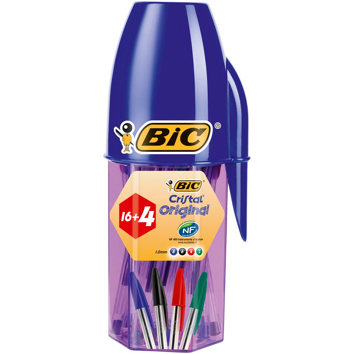 Bolígrafos de Colores Cristal Original Megatubo de 20 Unidades BIC Multicolor-2