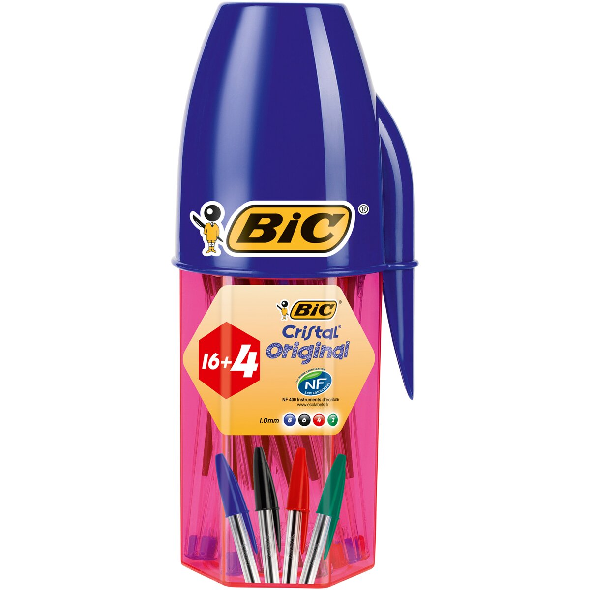 Bolígrafos de Colores Cristal Original Megatubo de 20 Unidades BIC Multicolor-3