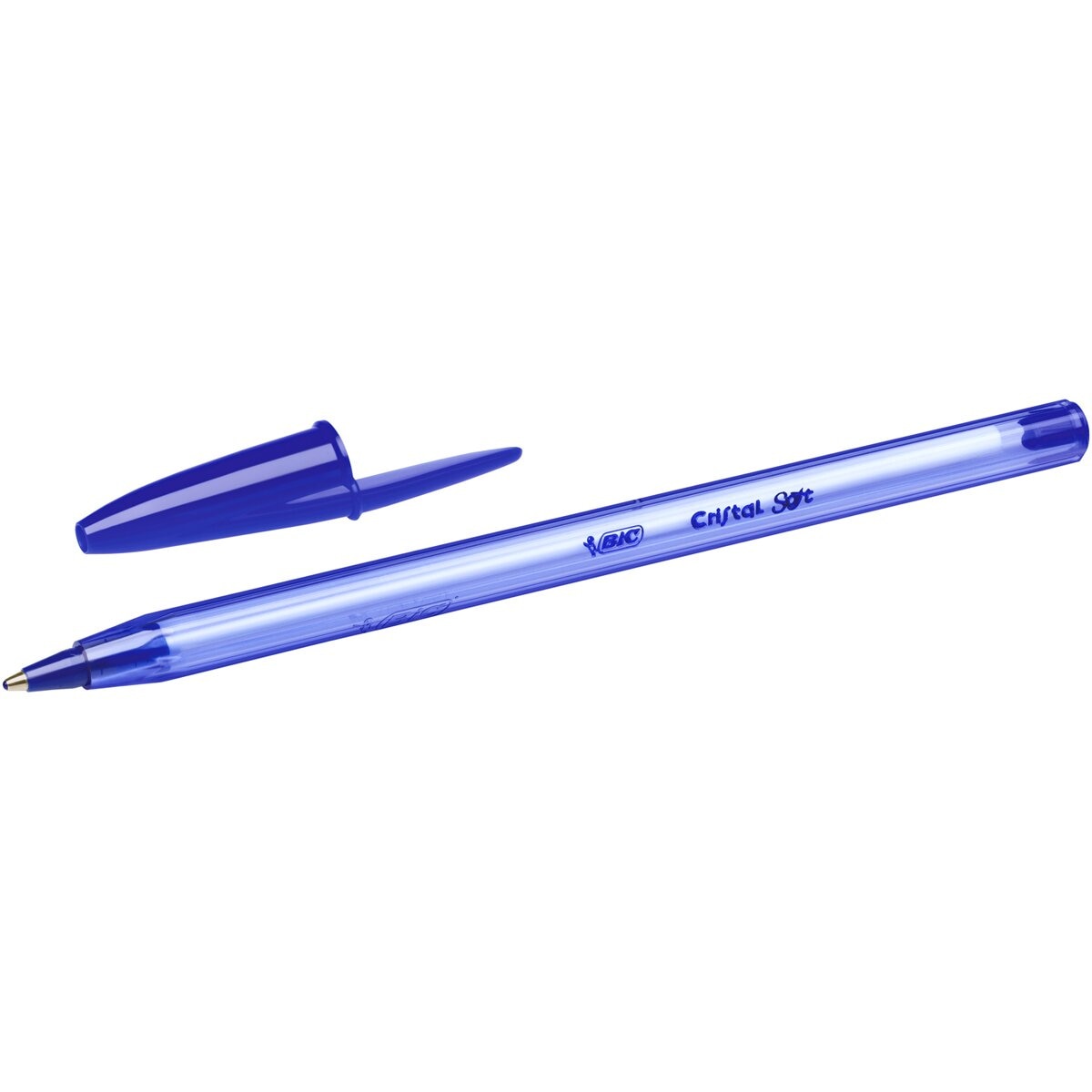 Pack de 10 Bolígrafos Cristal Soft Punta Media y Escritrua BIC Suave Azul Azul-3