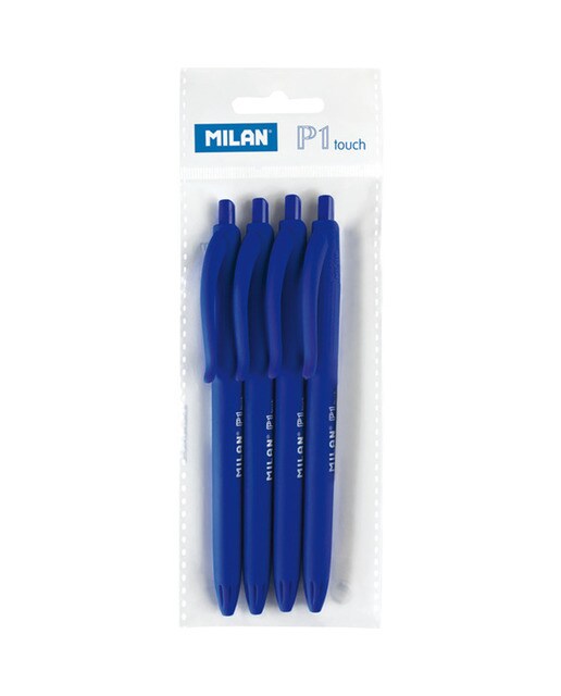 Blister com 4 Canetas esferográficas P1 Touch Milán azul Azul-1