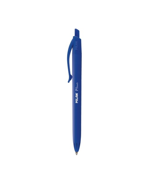 Bolígrafo p1 touch azul, con el cuerpo del mismo color que la tinta Milán Azul-1