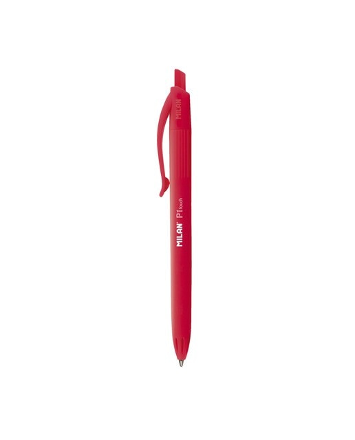 Bolígrafo p1 touch rojo, con el cuerpo del mismo color que la tinta Milán Rojo-1