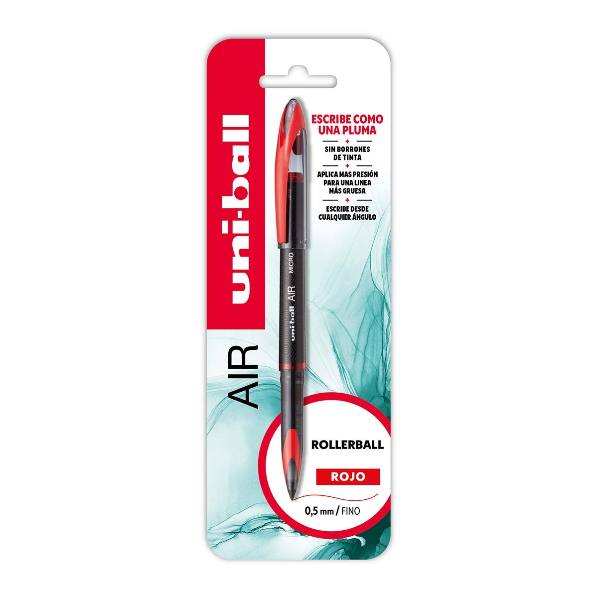 Imagen 0 de Blister de 1 unidad rollerball tinta liquida Uni-ball Air micro 0,5mm color rojo