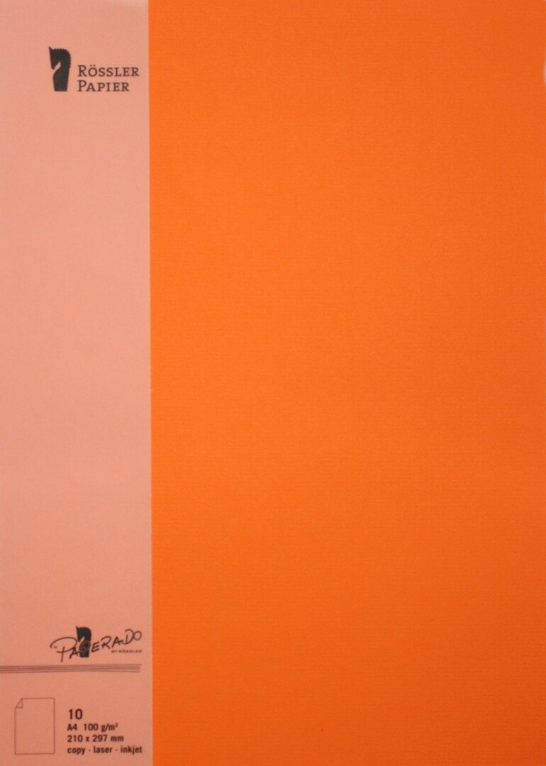 Folha A4 100 g/m² Rossler laranja 1