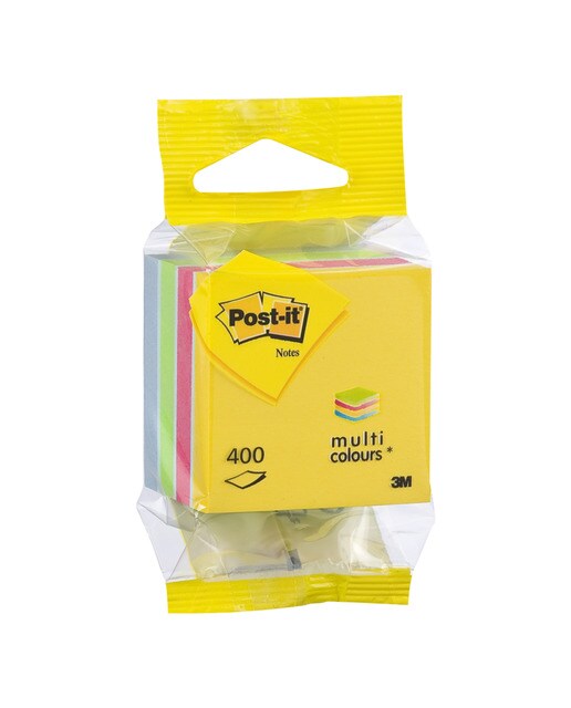 Imagen 0 de Minicubo de notas amarillo, fucsica, lima y azul Gama Ultra de 51 mm x 51 mm Post-it®