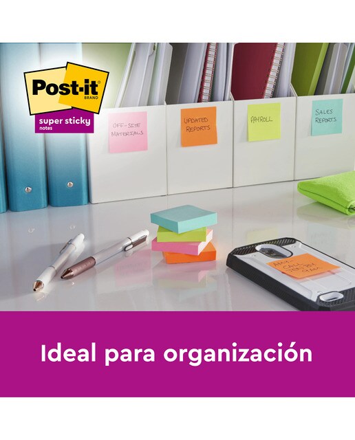 Pack de 6 Blocs de Notas Adhesivas Reposicionables 76x76mm Super Sticky Colección Soulful Post-it Multicolor Multicolor-5