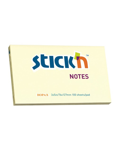 Notas adesivas Stick'n 76X127mm Stick'n cor amarela Amarelo-1