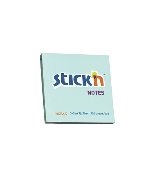 Imagem 0 de Notas adesivas Stick'n 76x76mm cor azul pastel