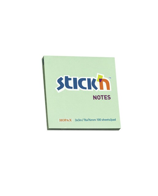 Imagem 0 de Notas adesivas Stick'n 76x76mm Stick'n verde pastel.