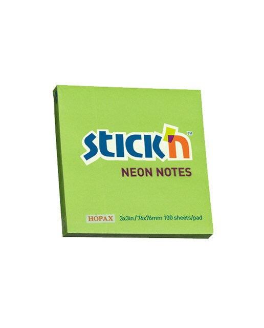 Imagem 0 de Notas adesivas Stick'n 76x76mm Stick'n verde néon.