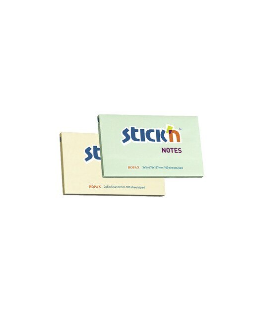Pack de 2 Blocos de Notas Adesivas 76x127mm - Amarelo e Verde Pastel Amarelo / Verde-1