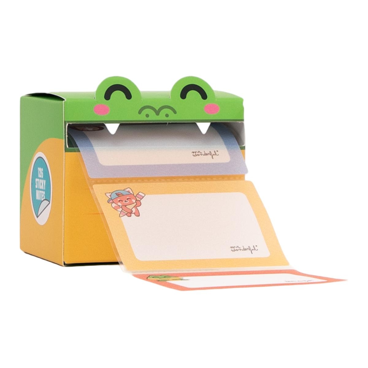 Dispensador de notas adhesivas transparentes Mr Wonderful Cocodrilo Multicolor-3