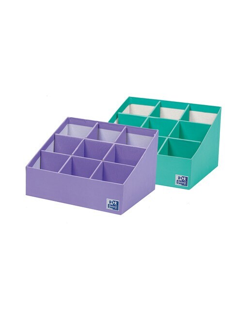 Organizador portabolis de cartón forrado escalado 3x3 Oxford surtido