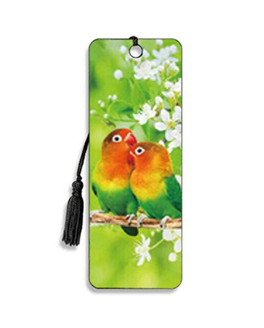 Marcador de Páginas 3D com Borla Periquitos Amorosos 669 - Multicolor Multicolor-1